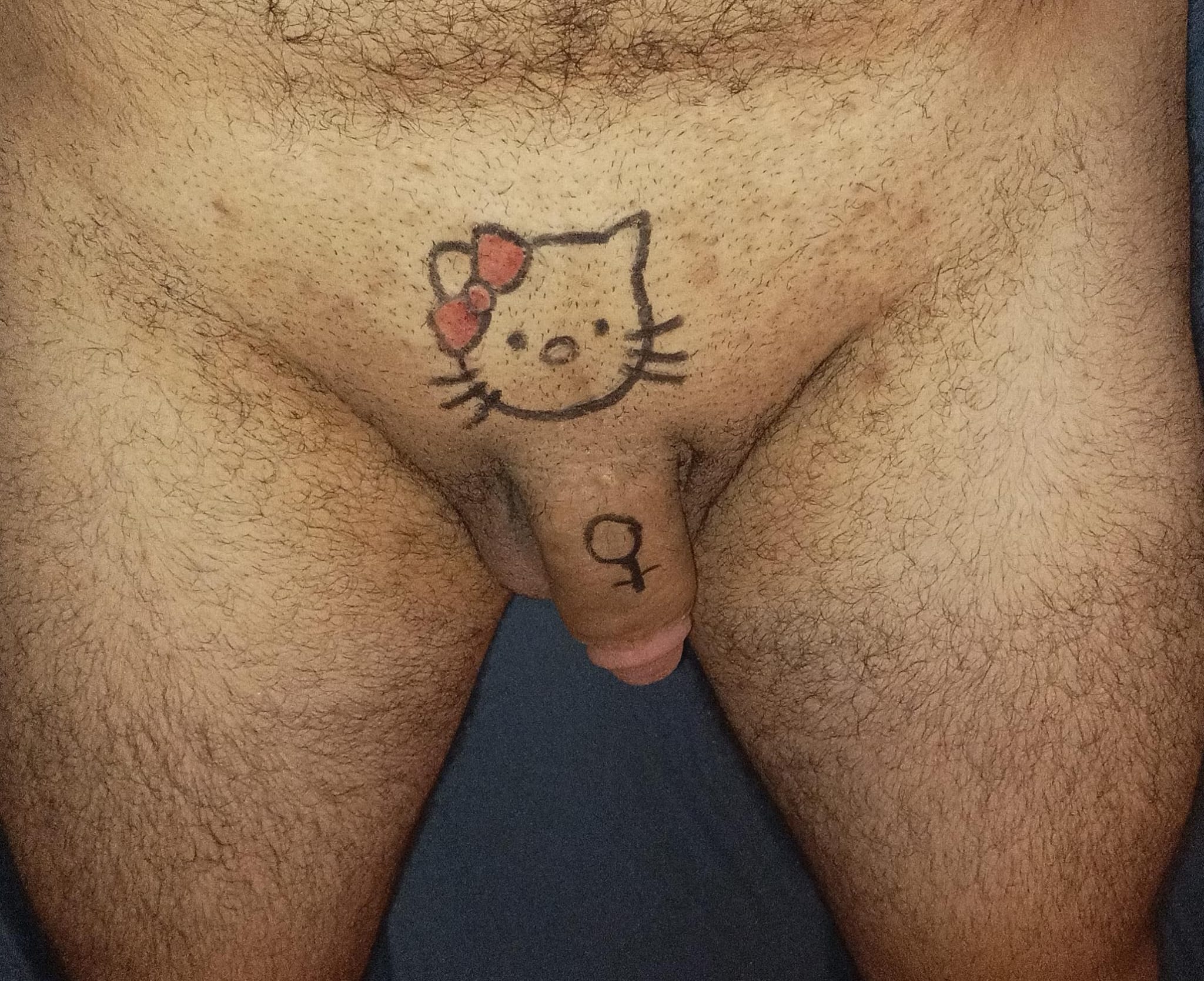 dick with Hello Kitty drawing